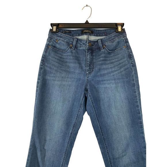 L.L. Bean Womens Cotton High‎ Waist Cropped Denim Jeans Light Wash Blue Size 14 - Picture 2 of 6